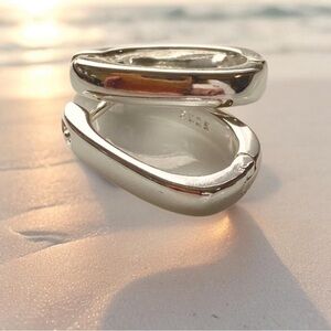 Sterling Silver Hugging Hoop Earrings